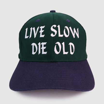 Live Slow Die Old Strap back Cap Hat Custom Embroidered