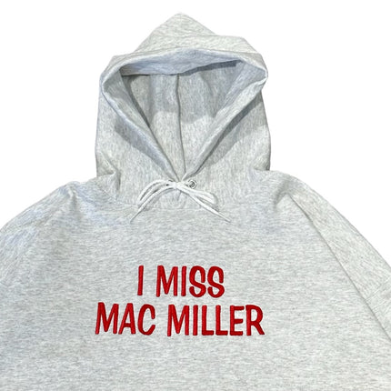I Miss Mac Miller Custom Embroidered Ash Gray Hoodie