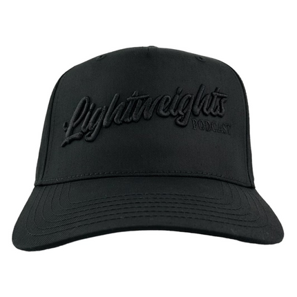 Lightweights Podcast Official Merch Black/Black Puff SnapBack Hat Custom Embroidered