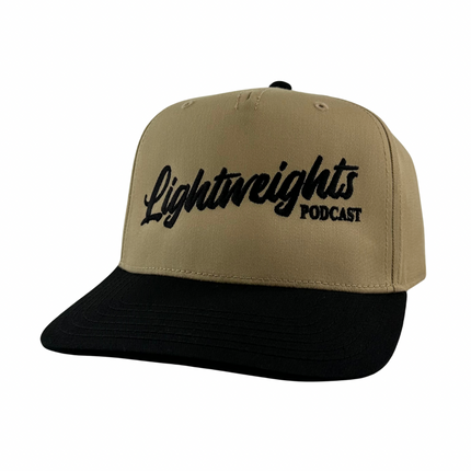 Lightweights Podcast Official Merch Tan/Black SnapBack Hat Custom Embroidered