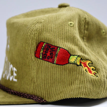 I GOT A WHOLE LOTTA SAUCE Cordaroy SnapBack Cap Hat Collab MITCHELL FERGUSON Merch Custom Embroidered