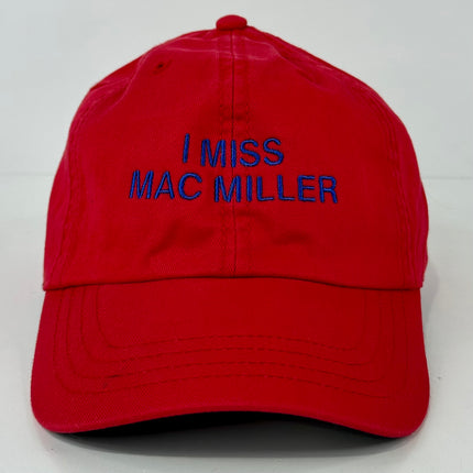 I miss Mac Miller custom embroidered Red Dad Hat Strapback