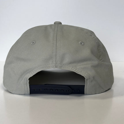 F IT Leather Patch Hat Sewn on a Gray Golf SnapBack Hat Cap