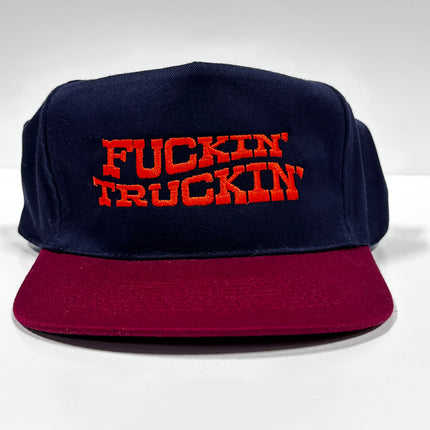 Fn Truckin Vintage Strapback Hat Cap Custom Embroidery