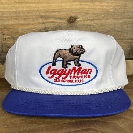 Iggy Man Official Vintage Blue Brim Rope Snapback Cap Hat Custom Embroidered