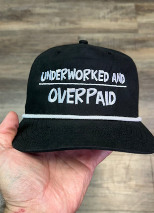Under Worked and OVERPAID HAT CUSTOM EMBROIDERY