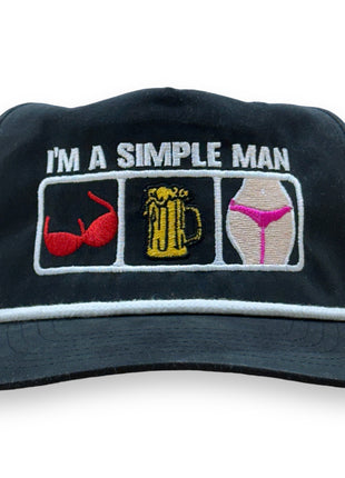 I’m a Simple Man Hat Custom Embroidered golf Rope
