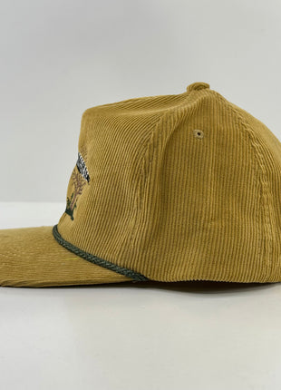 Pheasant Mustard￼ Cordaroy SnapBack Cap Hat Rope Hunting Custom Embroidered