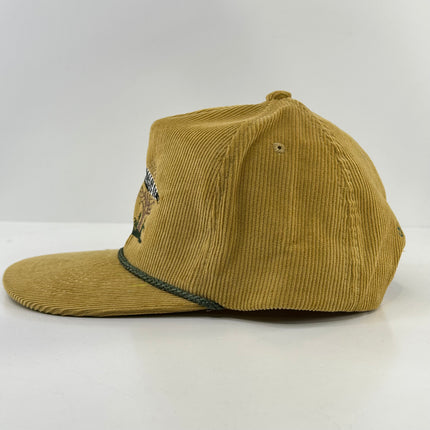 Pheasant Mustard￼ Cordaroy SnapBack Cap Hat Rope Hunting Custom Embroidered