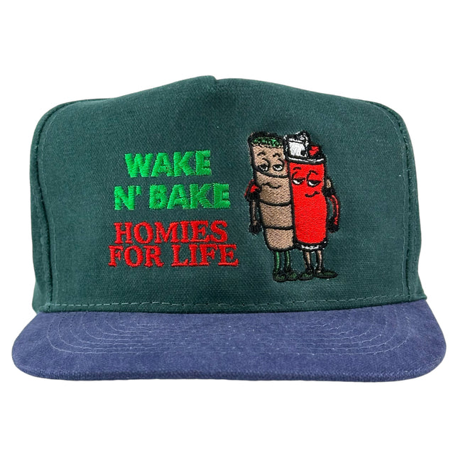 WAKE N BAKE Homies For Life￼ HAT Custom Embroidered