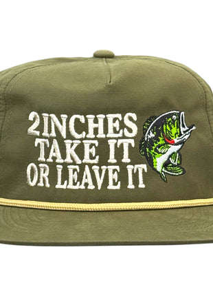 2 inches take it or leave it bass fishing Hat custom embroidered