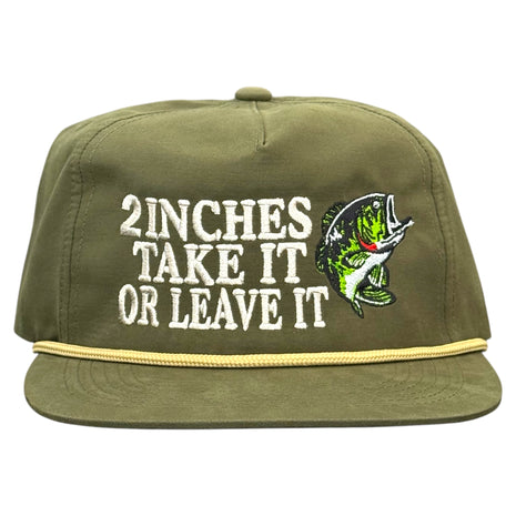 2 inches take it or leave it bass fishing Hat custom embroidered