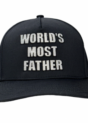WORLDS MOST FATHER Black Hat Custom Embroidered