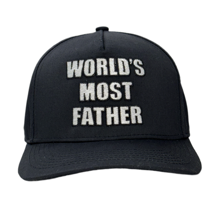 WORLDS MOST FATHER Black Hat Custom Embroidered