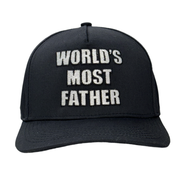 WORLDS MOST FATHER Black Hat Custom Embroidered