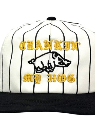 Crankin My Hog Pinstripe Hat Custom Embroidered