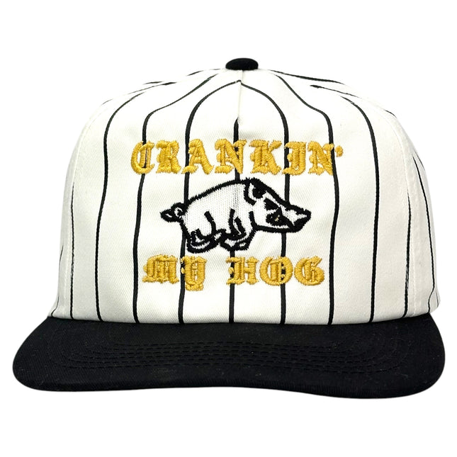 Crankin My Hog Pinstripe Hat Custom Embroidered