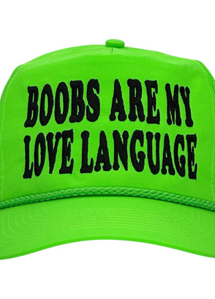 Boobs are My Love Language Hat Custom Embroidered