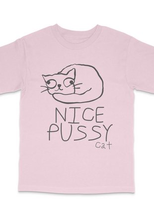 Nice Pussy Cat Funny Meme T-Shirt Viral Cat Joke Shirt, Adult Humor Novelty Tee