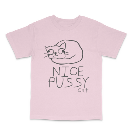 Nice Pussy Cat Funny Meme T-Shirt Viral Cat Joke Shirt, Adult Humor Novelty Tee