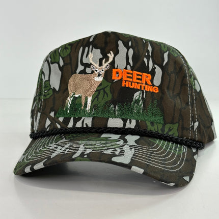 Deer Hunter on a Camo rope Snapback hat cap Collab Justin Stagner Custom Embroidery