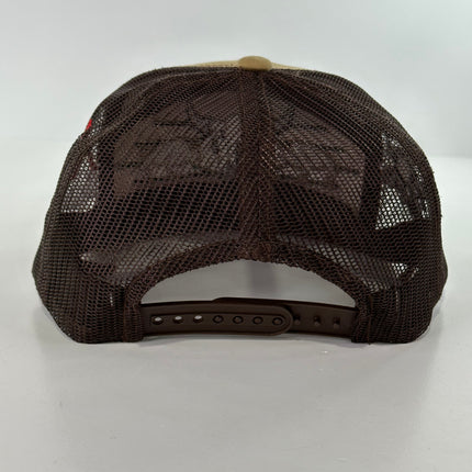 Buffalo & Cow Skull 7 Panel Leather Rope SNAPBACK Mesh Trucker Cap HAT Custom Embroidered