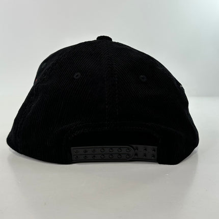￼ Buffalo & Cow Skull Rope black corduroy SNAPBACK Cap HAT Custom Embroidered