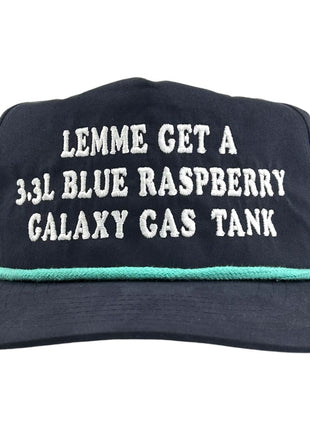 LEMME GET A 3.3L Blue Raspberry Galaxy Gas Tank Hat CUSTOM EMBROIDERY