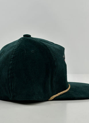 Pheasant Green Cordaroy SnapBack Cap Hat Rope Hunting Custom Embroidered