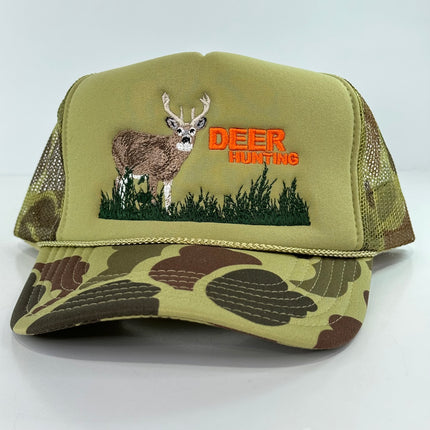Deer Hunter on a Camo mesh trucker Snapback hat cap Collab Justin Stagner Custom Embroidery