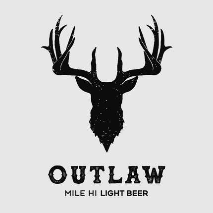 Outlaw Mile Hi Light Beer Custom Printed White T-Shirt