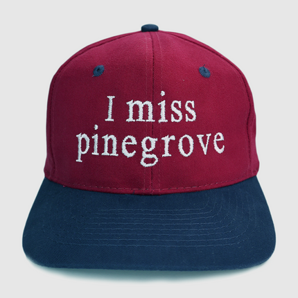 I Miss Pinegrove Custom Embroidered Strapback Maroon/Navy Cap Hat
