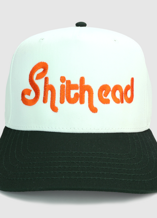 SHITHEAD Vintage Custom Embroidered Green Brim Golf Snapback Cap Hat
