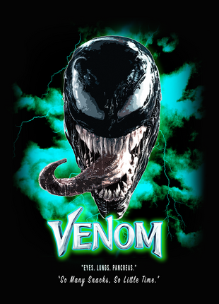 VENOM CUSTOM PRINTED BLACK T-SHIRT