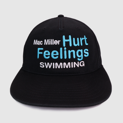 Mac Miller Hurt Feelings Swimming CUSTOM EMBROIDERED Black STRAPBACK CAP HAT