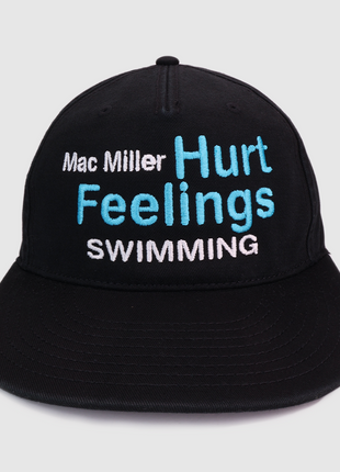 Mac Miller Hurt Feelings Swimming CUSTOM EMBROIDERED Black STRAPBACK CAP HAT