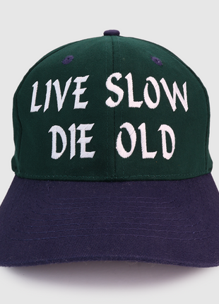 Live Slow Die Old Strap back Cap Hat Custom Embroidered
