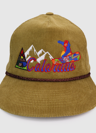 COLORADO SNOWBOARDING SNAPBACK CAP HAT WITH ROPE CUSTOM EMBROIDERED
