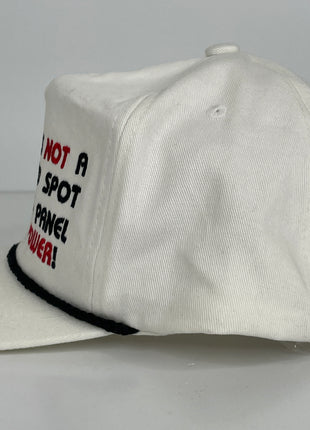 This is not a bald spot it’s a solar panel for brain power custom embroidered Twill White/Black Rope SnapBack cap hat