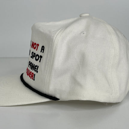 This is not a bald spot it’s a solar panel for brain power custom embroidered Twill White/Black Rope SnapBack cap hat