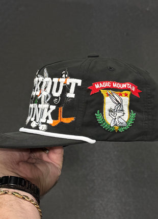 Blackout Drunk Looney Black Rope Hat Custom Embroidered