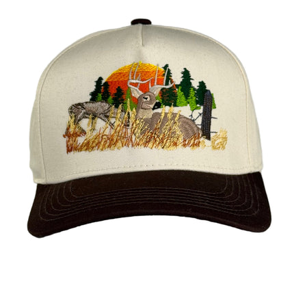 Deer hunting deer scenery embroidered SnapBack hat cap ￼