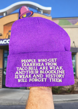 People who get are weak embroidered beanie