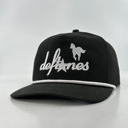 DEFTONES White PONY SnapBack Custom Embroidered Cap Hat