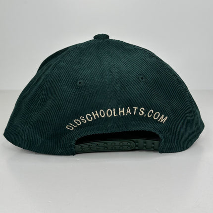 Custom Americas Best Chew on a Dark Green Corduroy with a mustard Gold rope Rope SnapBack Patch Hat Cap