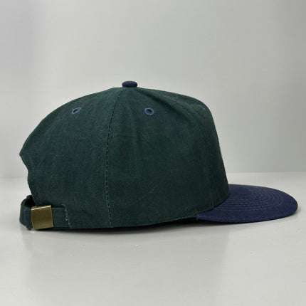 GOD'S SILLIEST GOOSE MID Crown Green Navy Blue Strapback Hat Cap Custom Embroidery