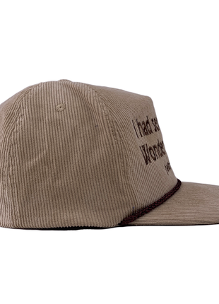 I HAD SEX LISTENING TO WONDERWALL WITH YOUR MOM Stone SnapBack with Brown Rope Custom Embroidered Cap Hat