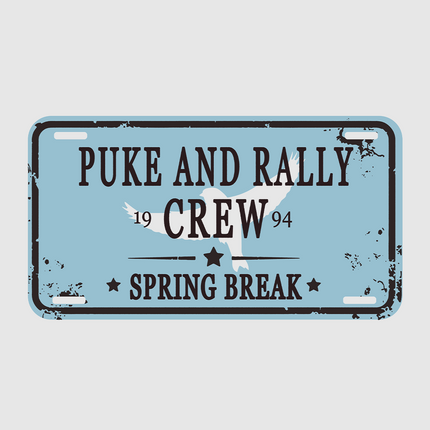 Puke And Rally Crew Spring Break Custom Printed White T-shirt