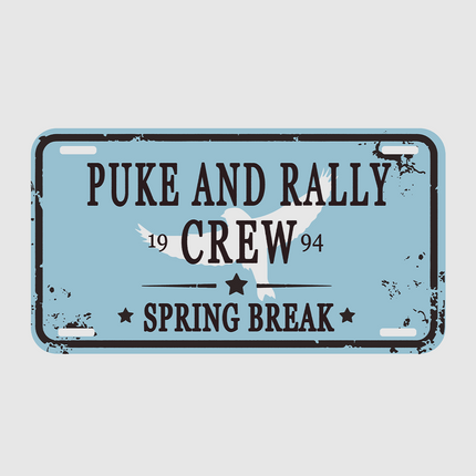 Puke And Rally Puke And Rally Crew Spring Break Custom Printed White T-shirt – Old ...