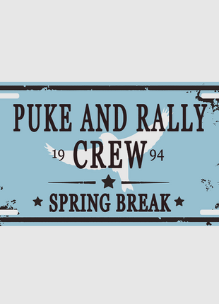 Puke And Rally Crew Spring Break Custom Printed White T-shirt